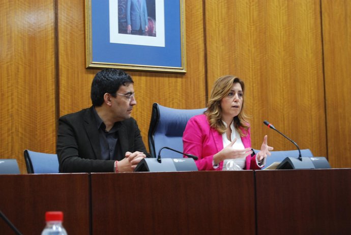 Susana Díaz junto a Mario Jiménez, este miércoles