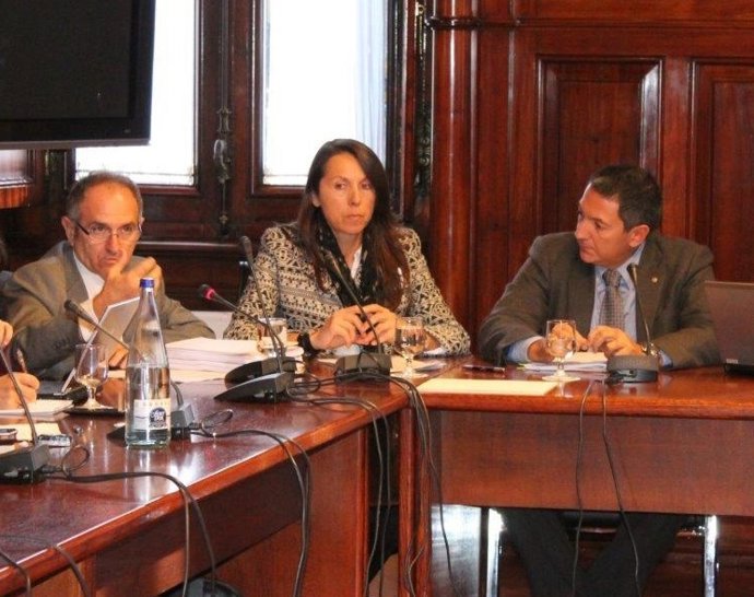 Jesús Sánchez y Gemma Solanas (ICAB) en la Comisión de Empresa del Parlament