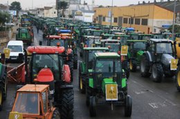 Imagen de la 'tractorada' de protesta