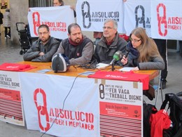 El abogado E.Cáliz, dos acusados del piquete 29M y una portavoz de Grup Soport