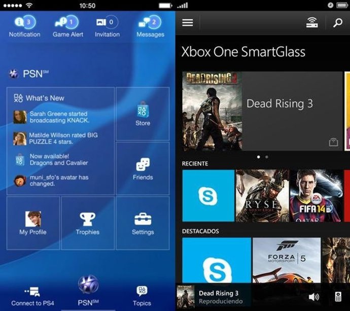 Apps oficiales para PS4 y Xbox One