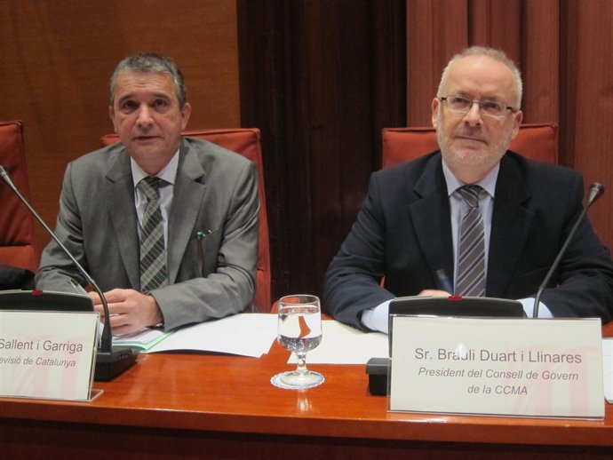 El director de TVC, E.Sallent, y el presidente de la CCMA, B.Duart