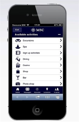 MSC Divina Traveler Web App
