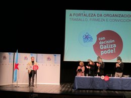 Xavier Vence en un acto del BNG en Rianxo