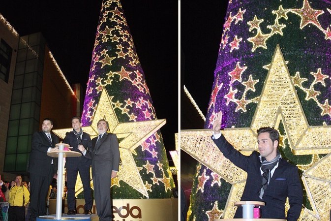 David Bustamante enciende el árbol de Navidad