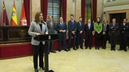 La ministra Fátima Báñez en un acto en el Ayuntamiento de Murcia
