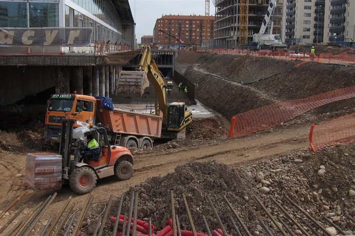 Imagen de la obra del soterramiento en marzo de 2013