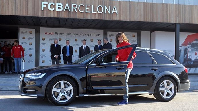 El capitán del FC Barcelona Carles Puyol en la entrega de Audi