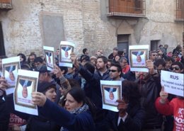 Trabajadores protestan en Xàtiva contra el cierre de RTVV