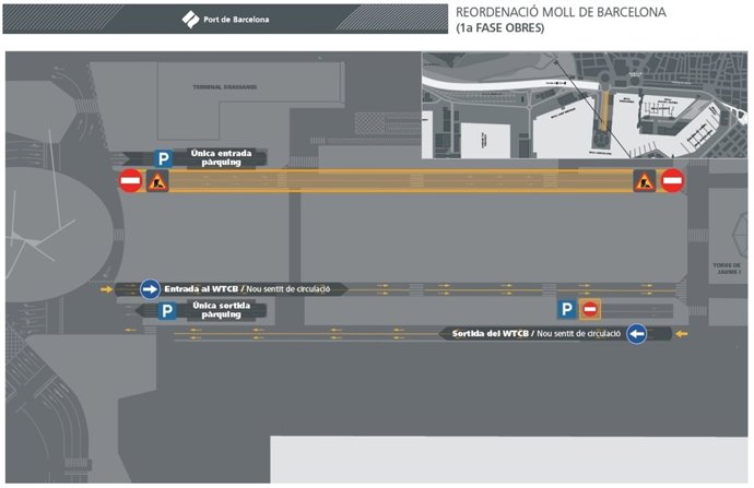 Obras en el muelle de Barcelona del Puerto de Barcelona