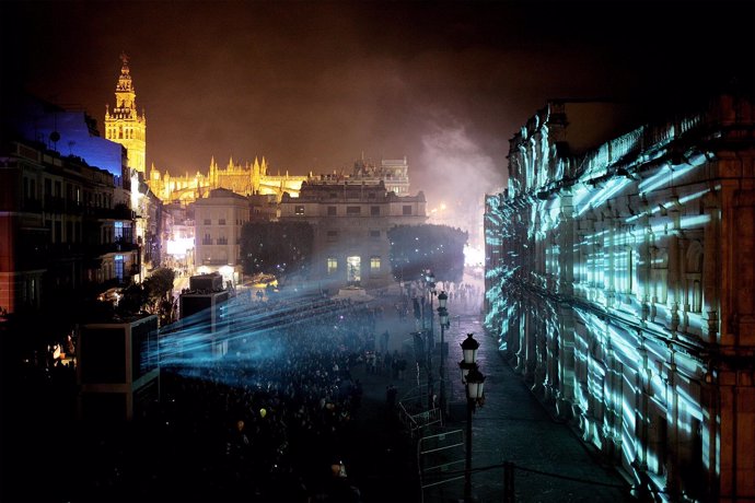 El mapping en Sevilla en las navidades de 2012