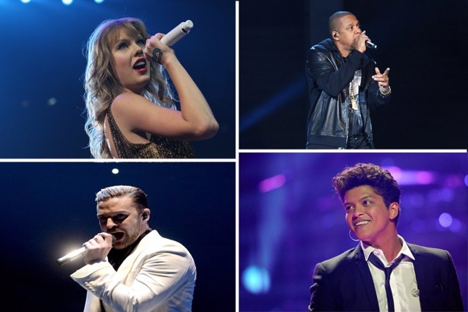 Jay-Z, Timberlake, Taylor Swift o Bruno Mars: candidatos para el grammy 2014