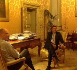 Letta y Renzi durante su encuentro