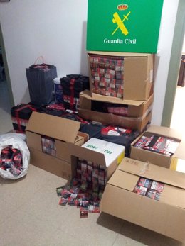 Cajetillas incautadas por la Guardia Civil