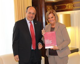 J.Amat (Sindicatura de Cuentas de Catalunya) y N.De Gispert (pta del Parlament)