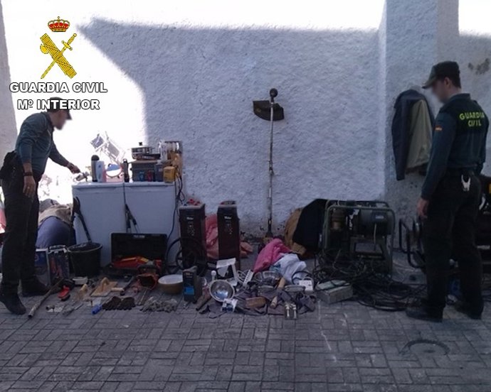 Efectos incautados por la Guardia Civil en la operación Aguilucho