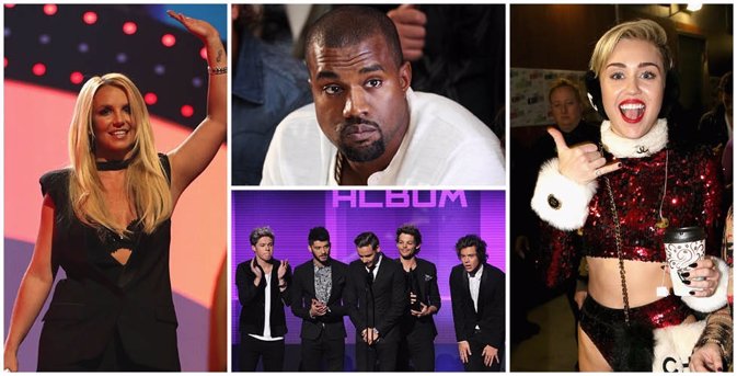 Miley Cyrus, Kanye West o One Direction, entre los más populares de la MTV