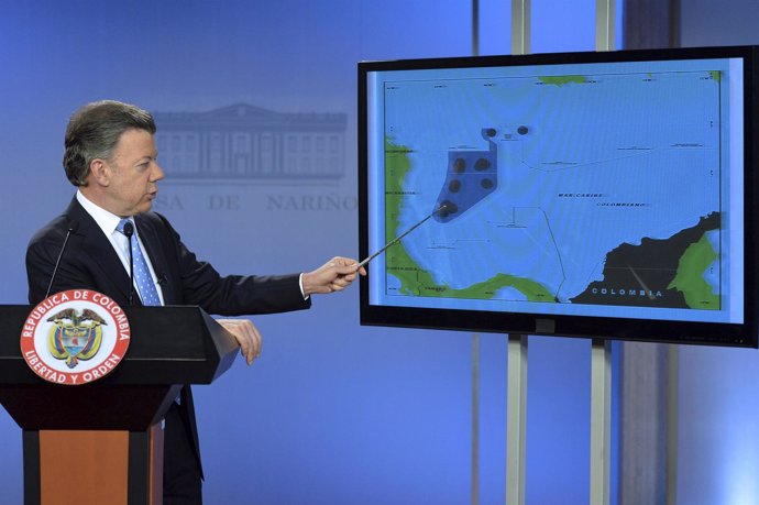 El presidente de Colombia, J. M. Santos, al respecto del conflicto con Nicaragua