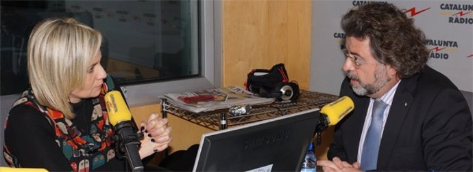 Mònica Terribas (periodista) y Antoni Castellà (secretario de Universidades) 