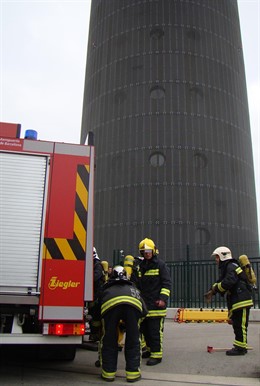 Simulacro de incendio en la torre de control de El Prat