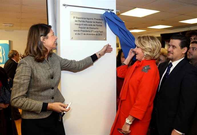 PPMADRID 2 FOTOS AGUIRRE Y LUCÍA FIGAR EN LA SEDE NUEVA DEL PP DISTRITO CHAMARTÍ