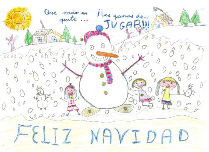 Dibujo ganador del concurso de tarjetas navideñas del Hospital de Jaén