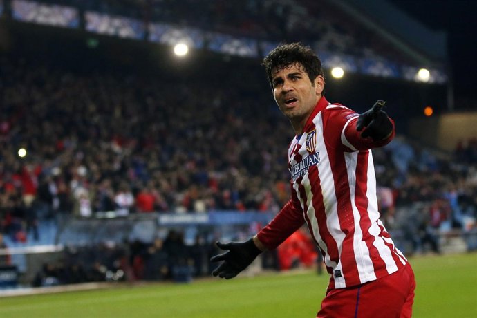 Diego Costa celebra un tanto con el Atlético