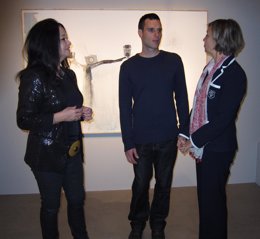 Lasala, Query y Fernández en la exposición en el Museo Ibercaja Camón Aznar