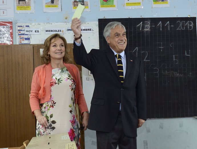 El presidente de Chile, Sebastián Piñera, y su mujer.