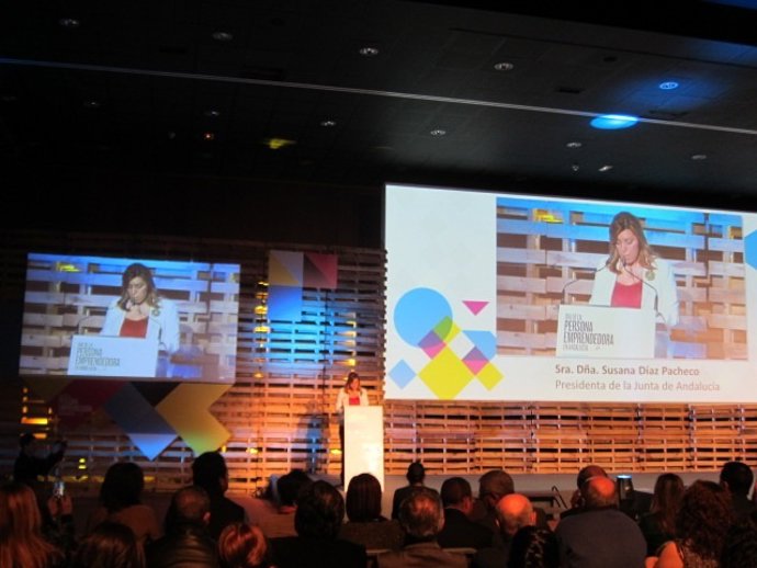 La presidenta de la Junta, Susana Diaz, en los Premios Andalucía Emprende