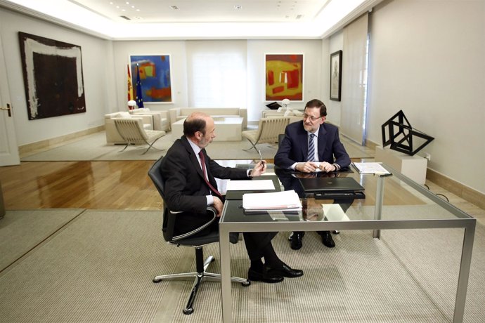 Rajoy y Rubalcaba en la Moncloa (Archivo)