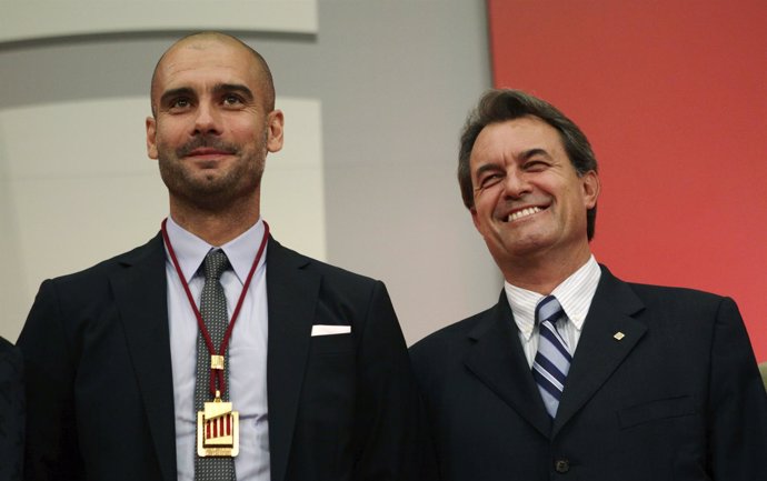 Pep Guardiola y el President Artur Mas