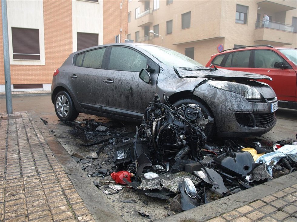 Restos del accidente en Castellanos (Salamanca)
