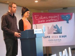 Presentación de la cadena humana entre Pamplona y Durango.