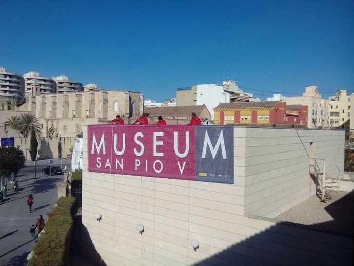 Cartel instalado en el Museo de Bellas Artes de Valencia
