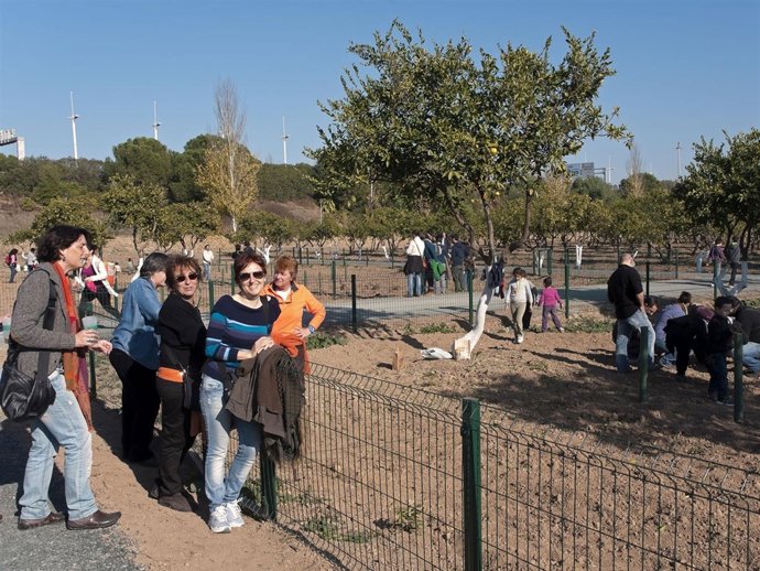 Presentación de hueros en el parque del Alamillo