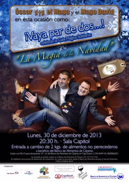 Cartel De La Gala Solidaria De Magia En La Sala Capitol De Cáceres