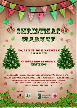 Cartel del mercadillo especial de Navidad en Teatinos