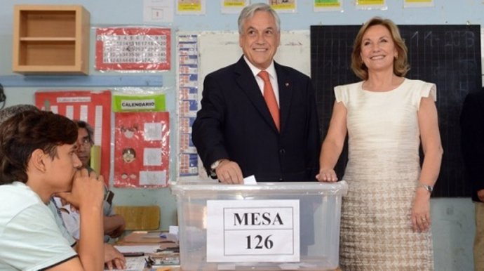El presidente chileno, Sebastián Piñera, y la primera dama, Cecilia Morel.