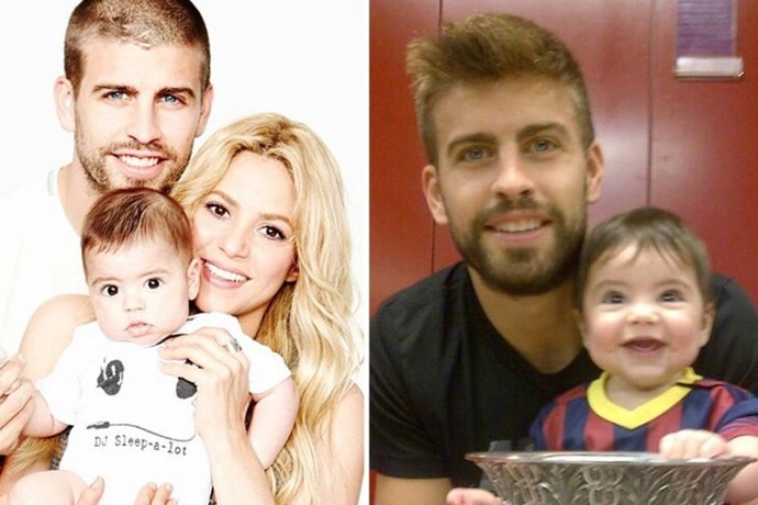 Piqué le canta el himno del Barsa a su hijo Milan