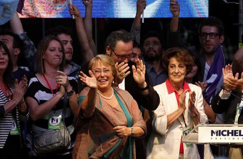 Bachelet celebra su victoria en las presidenciales