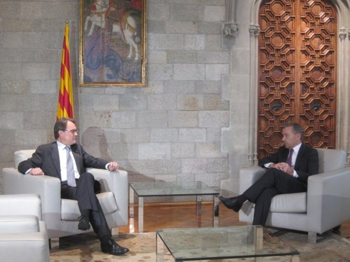 Reunión pte.Generalitat Artur Mas con el pte.Canarias Paulino Rivero