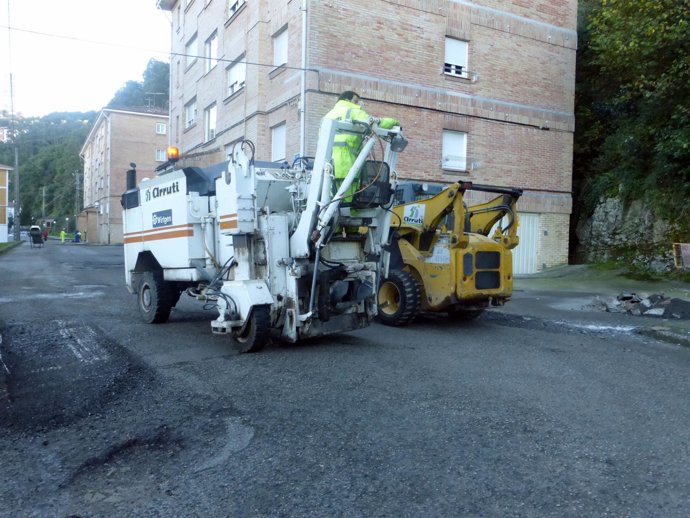 Obras de pavimentación de la zona de El Pelegrín