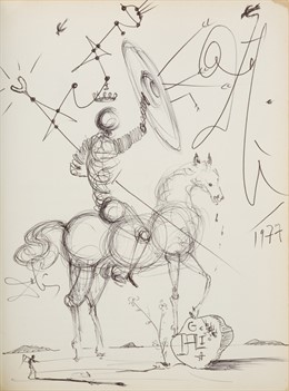 Salvador Dalí - Dibujo a bolígrafo sobre papel