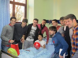 Deportistas vascos en el Hospital de Basurto