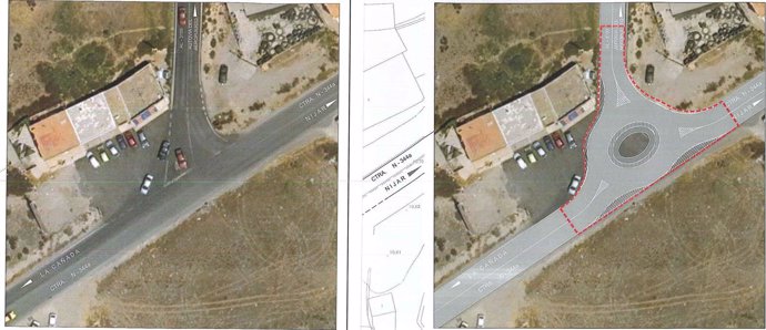 Glorieta a construir en el nudo entre autovía del aeropuerto y La Cañada
