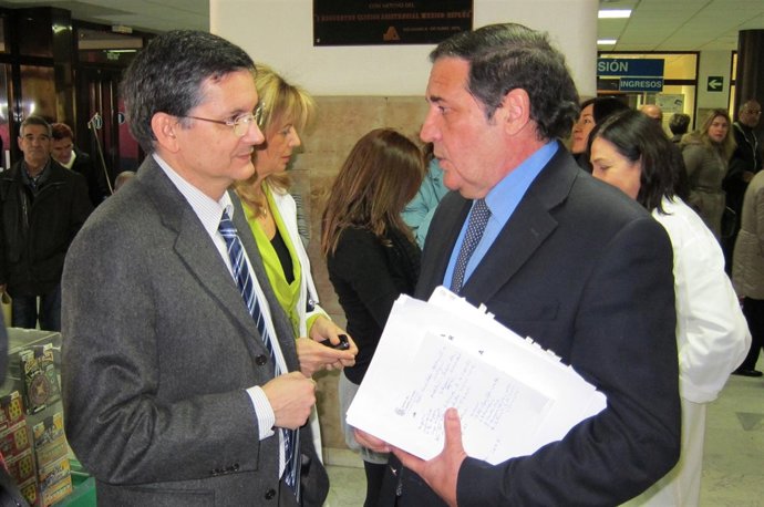 Rogelio G. Sarmiento junto a Sáez Aguado antes del del último Consejo del Ibsal