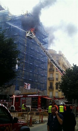 Imagen del incendio en la finca