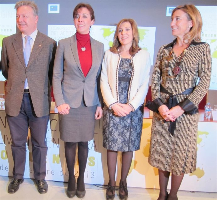 Primo Jurado, Ceballos, Romero y Serrano en la inauguración del congreso