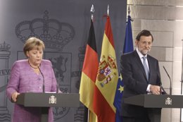 Rajoy y Merkel en La Moncloa